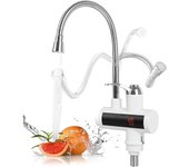Grifo Eléctrico Btstil con Calentador de Agua Instantáneo, Acero Inoxidable, Pantalla LCD
