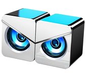 (Blanco) Altavoz de PC con sonido envolvente para juegos, graves, cable USB para computadora de escritorio Maptop M