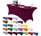 4FT/6FT/8FT Spandex Table Cover Table Universal Fitted Stretch Tablecloth for Party, Banquet, Wedding and Events