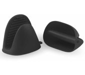 CHEFZOCO Manoplas Guantes Silicona para Horno, Guantes térmicos de Silicona, Mini Manoplas Horno, Manoplas para Airfryer, Manoplas para Barbacoa, Utensilios de Cocina, Silicona, 2 Unidades, Negro