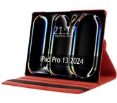 Tumundosmartphone Funda Giratoria 360 para Apple iPad Pro 2024 13 (M4) color Roja