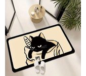 Black-cat Diatom Mud Bath Mat Non-slip Super Absorbent Bathroom Entrance Floor Carpet Laundry Room Kitchen Rug Home Decoration