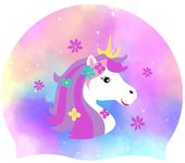 Niños Niñas Unicornio Silicona Swim Caps Impermeable Baño Piscina Caps Sombreros-dwdz