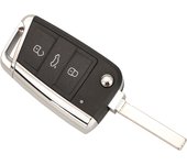 jingyuqin Folding Key Shell For Volkswagen VW Golf7 MK7 Skoda Seat 3Buttons Remote Car Key Case Cover With HU66/HU162T Blade