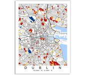Madrid World City Colour Map Canvas Art Painting New York London Paris Poster and Print Wall Art Picture for Home Decoration