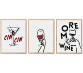 Set de 3 cuadros calidad premium con marco de madera - 30x40 cm o 50x70 cm - POSTER LAB