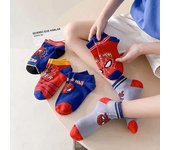 5 Pairs Children Socks Spider-Man Kids Boys Short Socks Iron Man Captain America Cartoon Baby Summer Spring Mesh Socks 1-12Y