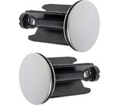 Tapón de lavabo universal para baño, Ø 40 mm, paquete de 2, tapón de desagüe cromado, fabricado en latón, con junta de goma, tapón de altura regulable, desagüe de bañera inoxidable
