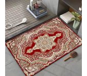 VIKAMA Crystal Velvet Water-absorbing Anti-skid Bath Mat Plaid Wood Floor Rug Mat Suitable For Bathroom, Living Room, Bedroom