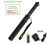 Baseball Bat LED Flashlight AluminumAlloy Focusable Zoomable Super Bright Self Defense Mace Light Tactical Baton Emergency Torch