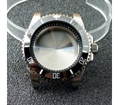 High-quality Silvery Black Case have inner ring 40.5mm watch men's case FIT NH34 NH35 NH36 movement Automtaic Watch Box