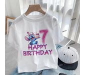 Stitch T-shirt 2025 Children Birthday Number 123456789 10 11 12 13 14 Kids Tee Top Summer Casual Clothes Boutique Boy Girl Gifts