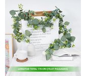 Artificial Silver Dollar Eucalyptus Decor Greenery Garland Leaves Eucalyptus Vines Plant Wall for Wedding Arch Faux Garland