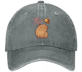 Bee And Capybara Men Women Baseball Cap Bee Cappy Distressed Cotton Caps Hat Vintage Outdoor All Seasons Travel Adjustable Cap