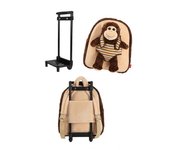 Mochila infantil Trolley con peluche mono - Perletti 13039