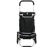 Carrito de compras vidaXL con escalador de escaleras Negro 40 L