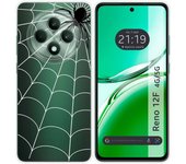 Tumundosmartphone Funda Silicona Transparente para Oppo Reno 12F 4G / 12 F 5G diseño Araña Dibujos