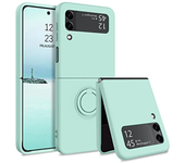 Luxury Ring Stand Magnetic Phone Case for Samsung Galaxy Z Flip 5 4 Flip 3 Bracket Skin Feel Silicone Cover for Samsung Z Flip6