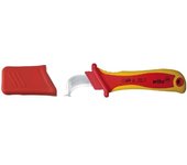 Wiha Cuchillo pelacables con cuchilla de gancho con patín de guía para cables redondos, en blíster (36053)