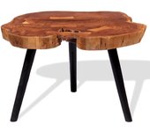 vidaXL Mesa de centro de tronco madera maciza de acacia (55-60)x40 cm Mesita de Salón o Comedor o Auxiliar Mesa de Café Meuble Salón