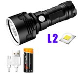 Most Powerful LED Flashlight XM-L2 XHP70 Outdoor LightingTactical Torch USB Rechargeable  Waterproof Lamp Ultra Bright Lantern