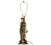Christian Gar Pie Figura Lampara Cerámica Mod. 53123  Mujer Griega Con Porta Bombillas(Sin Tulipa)