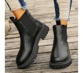New Autumn Winter Chelsea Boots Women Platform Brown Black Beige White Ankle Boots For Women Fur Short Chunky Punk Gothic Shoes