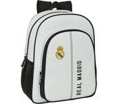 Mochila Escolar Grande Real Madrid Primera Equipación - Mochila Escolar Adaptable A Carro Portamochilas Real Madrid Primera Equipación - Mochila Juvenil Junior Real Madrid Primera Equipación Dos Compartimentos - Safta