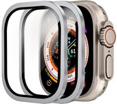 Metal Bumper+Tempered Glass For Apple Watch Ultra 49mm Accessories Screen Protector Anti-Scratch HD Full Film iWatch Ultra 49 mm