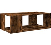 vidaXL Mesa de centro madera de ingeniería 89,5x48x30 cm Blanco, Negro, Roble Sonoma Mesita de Salón o Comedor o Auxiliar Mesa de Café Meuble Salón