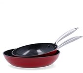 Set 2 Sartenes Quid Mirror Aluminio Forjado 20CM - 24CM Rojo Brillo Apto Inducción Vitrocerámica