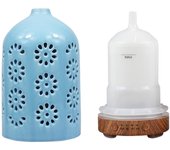 Ceramic Ultrasonic Air Humidifier Timing Function Aroma Diffuser Desktop Essential Oil Diffuser Room Scent Diffuser with Lights