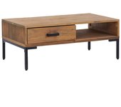 vidaXL Mesa de centro madera maciza de pino 90x50x35 cm Marrón, Negro, Mesita de Salón o Comedor o Auxiliar Mesa de Café Meuble Salón