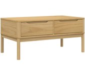 vidaXL Mesa de centro FLORO madera de pino cera 99x55,5x45 cm Marrón cera, Blanco, Gris Mesita de Salón o Comedor o Auxiliar Mesa de Café Meuble Salón