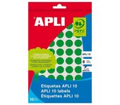 Apli etiquetas adhesivas circulares ø10mm escritura manual 126 x 8h verde