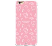 Funda original compatible con iPhone 6 Plus o 6S Plus con un diseño de Hello Kitty patron sobre rosa