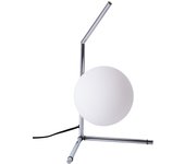 ALPINALUZ Lámpara de Mesa Moderna con Bola de Cristal "Elisa" Ø150mm - Lámpara de Mesa y de Pared Soplada Regulable IC Lights en Plateado Brillante - Decoración para Oficina, Dormitorio y Sala de Estar