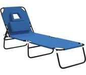 vidaXL Tumbona plegable acero recubrimiento en polvo tela Oxford Azul, Negro, Rojo Sillas de Exterior Ideal para jardín, playa, piscina, terraza Tumbona Piscina Tumbonas Playa Tumbonas Jardín Exterior