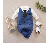 Newborn Clothes Handsome Gentleman Suit Party Formal Wear Comfortable Spring And Autumn Long Sleeved 0-18m Baby Jumpsuit