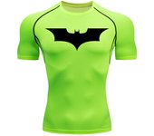 Bat Print Compression Shirts for Men Summer Short Sleeve Rash Guard Gym Workout Running Tshirt Athletic Quick Dry Tees Tops
