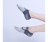 Ladies Breathable Yoga Socks Silicone Non-Slip Five Finger Pilates Socks for Women Backless Fitness Ballet Dance Cotton Gym Sock