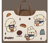 Peanuts White Dog Funda para portátil de Piel Óptica, hasta 14 pulgadas, Bolsa protectora portátil con Cremallera