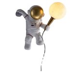 Luz de pared para niños con interruptor y enchufe, moderna lámpara de pared astronauta para habitación de niños con cable, luz de pared interior E27 para niños niñas, luz de noche, blanco