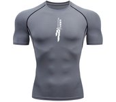 Printed Men's Athletic Compression Shirts Athletic Quick Dry Breathable Rash Guard Athletic Tight Workout Tops Summer Men