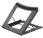 ACT Soporte para portatil 15.6 pulgadas Regulable 5 posiciones Pegable Aluminio Negro