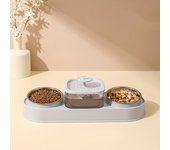 Cat Food Bowl Pet Automatic Feeder Water Dispenser Dog Cat Food Container Drinking Dish Anti Slip Double Bowl