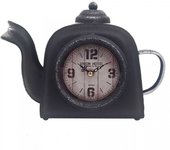 CAPRILO REGALOS & DECORACIÓN Reloj Decorativo de Mesa de Metal y Cristal "Cafetera". Adornos y Esculturas Reto. Regalos Originales. Decoración Hogar. 25 x 8 x 17,50 cm