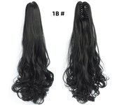 18Inch Long Synthetic Ponytail Grab Clip Curly Wavy Clip in Hairpiece Ponytail Hair Extensions for Women
