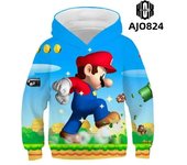 Super Mario Game 3D Printing Boys Hoodies Autumn Hooded Sweatshirt For Boys Kids Clothes Long Sleeve Pullover Tops Kids Coats