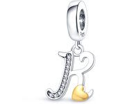 100% 925 Silver Small Pendant With Gold Lucky 26 Letters A-Z Design Charms Beads Fit 3mm Bracelets DIY Fine Jewelry Making